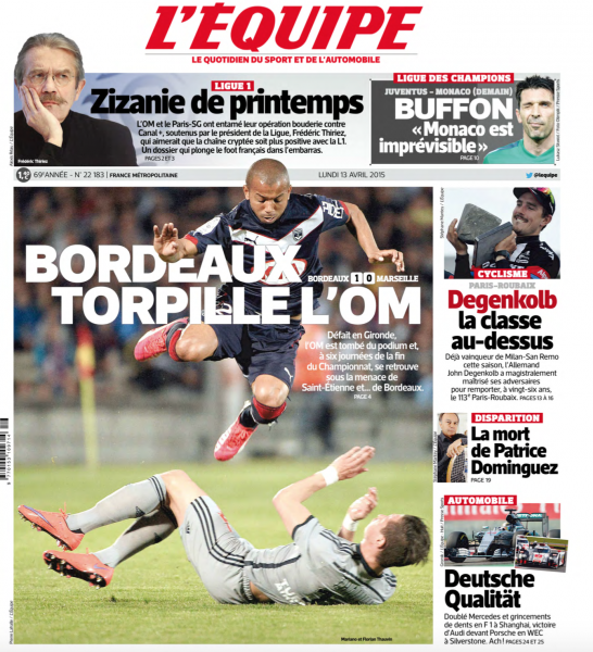J32 Une l'Equipe Bordeaux Marseille