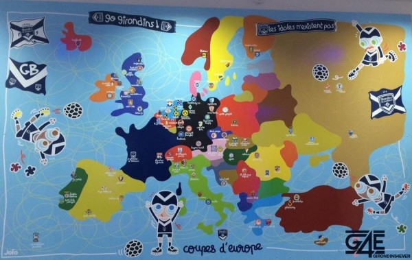 La carte d'Europe au Nouveau Stade