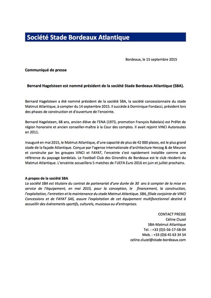 Communiqué Fondacci