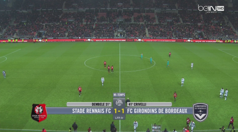 J14 Rennes Bordeaux mi-temps