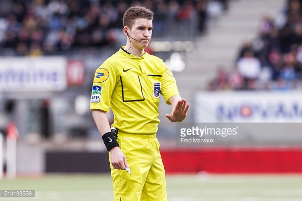 Francois Letexier referee during the French Ligue 2 match between Nancy and Red Star at Stade Marcel Picot on March 5, 2016 in Nancy, France.